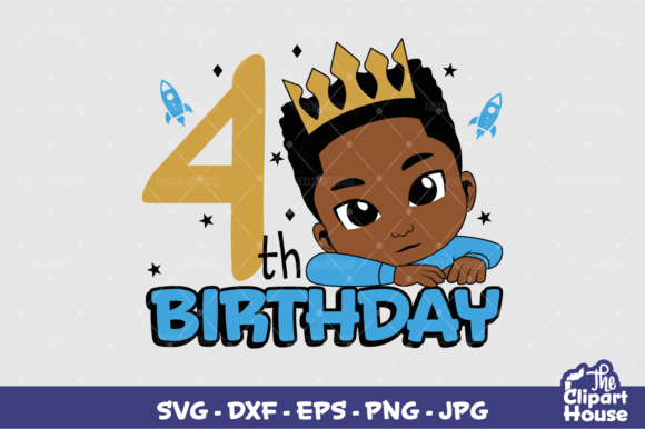 4th Birthday Boy Graphics for Crafts