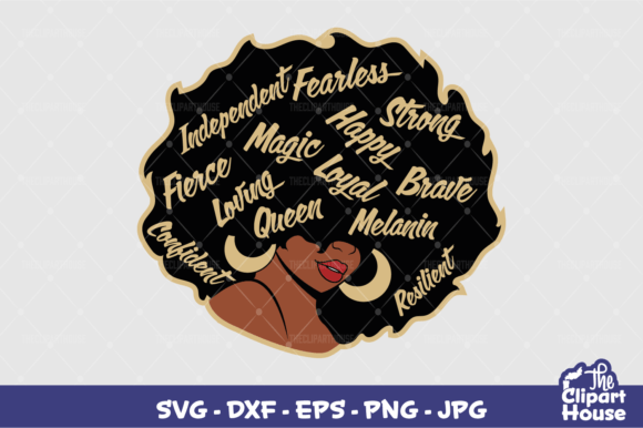 Afro Face Quotes 2: Graphics for Crafts & Creative Branding