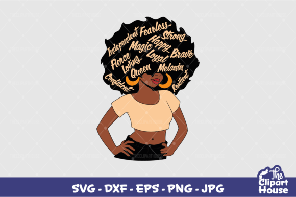 Afro Face Quotes Graphics for Crafts