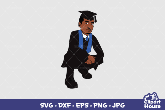 Black Man Graduation Graphics for Crafts