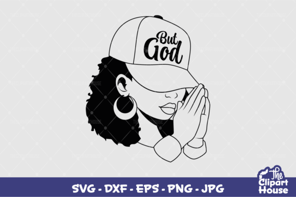 But God Praying Woman Cap Graphics for Crafts