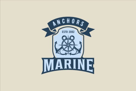 Compass and Anchors Logo Vector for Local Branding