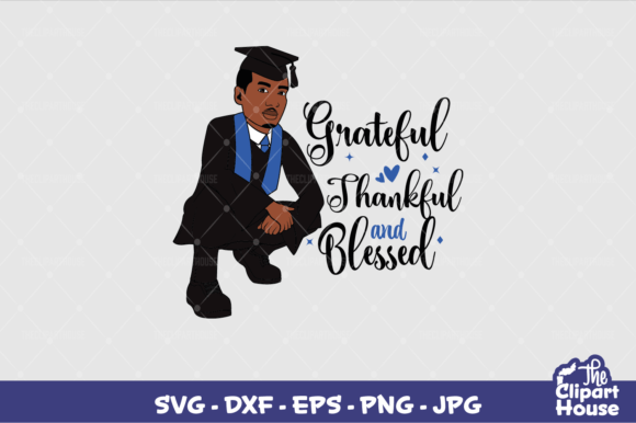 Grateful Graduation Black Man Graphics