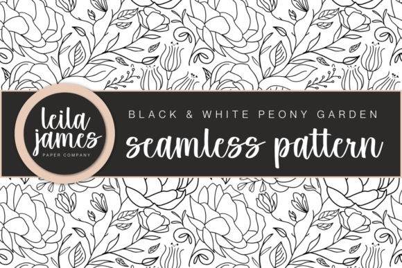 Peony Garden Graphics for Botanical Patterns