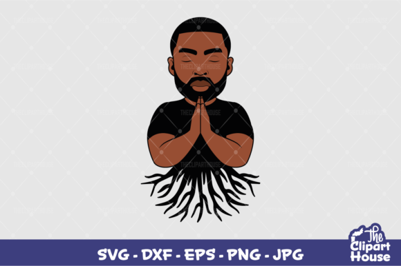 Praying Roots Black Man Graphics for Crafts