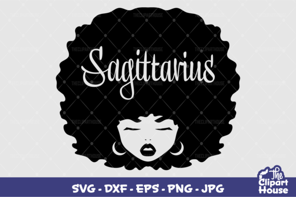 Sagittarius Afro Woman Graphics for Crafts