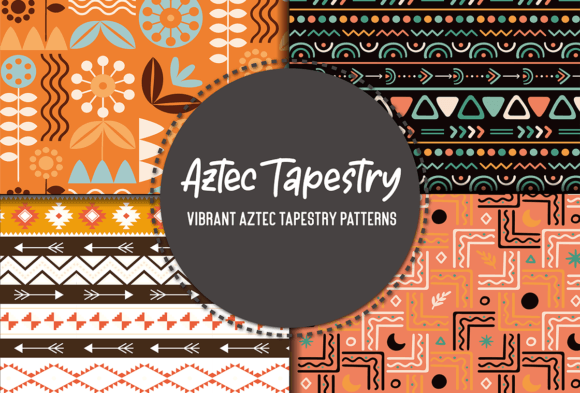 Vibrant Aztec Tapestry Patterns: Graphics & Patterns